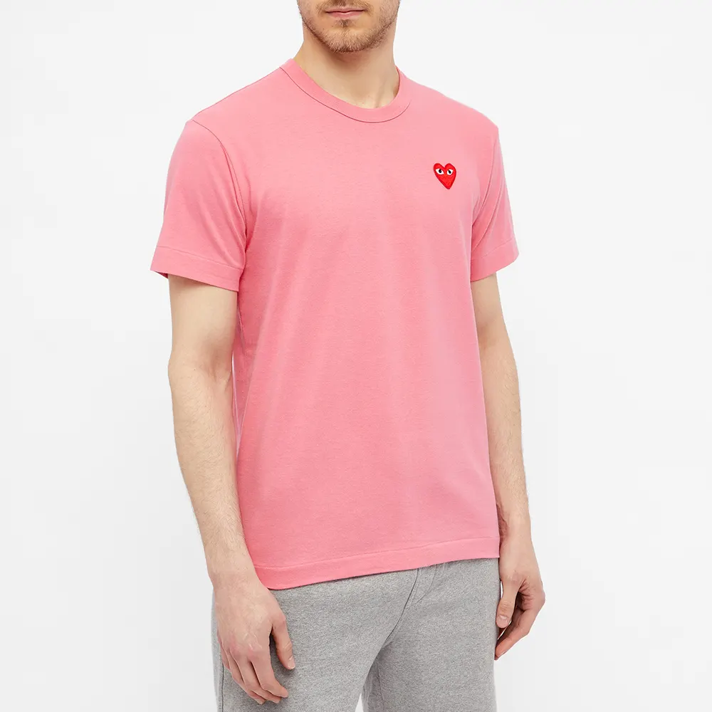 T SHIRT COMME DES GARCONS PLAY ROSE RED HEART Goddax C te