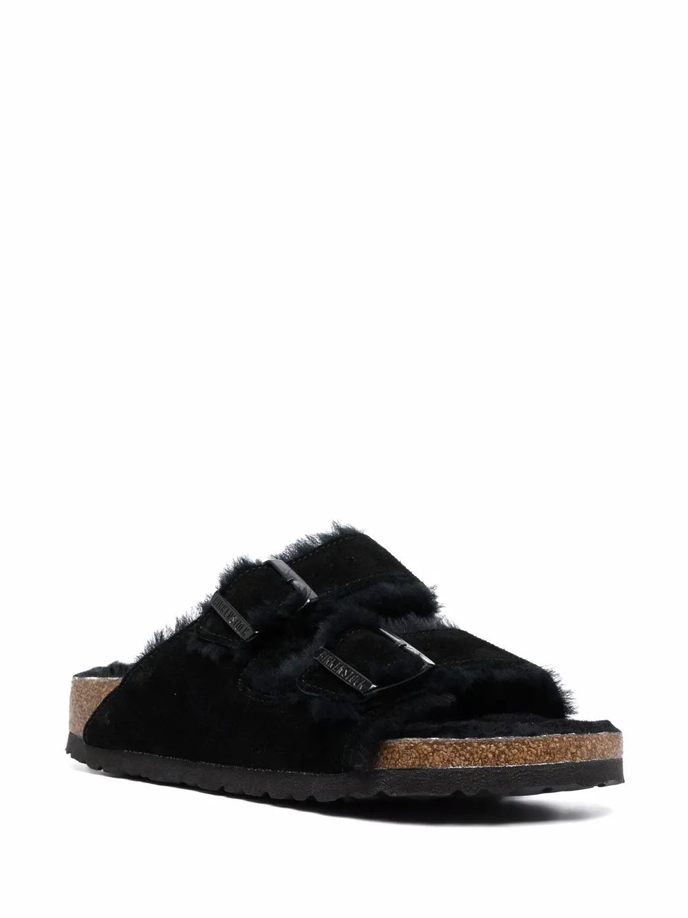 BIRKENSTOCK - ARIZONA SHEARLING SUEDE LEATHER BLACK