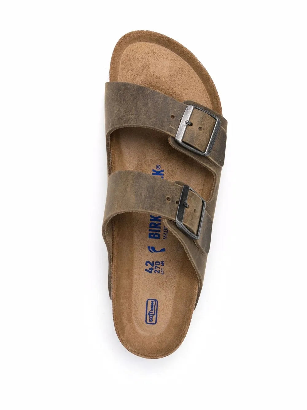 BIRKENSTOCK - ARIZONA LIT DE PIED SOUPLE CUIR HUILÉ FADED KHAKI