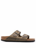 BIRKENSTOCK - ARIZONA LIT DE PIED SOUPLE CUIR HUILÉ FADED KHAKI