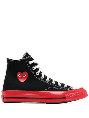 COMME DES GARÇONS (CDG) PLAY x CONVERSE CHUCK 70 HI - BLACK RED SOLE