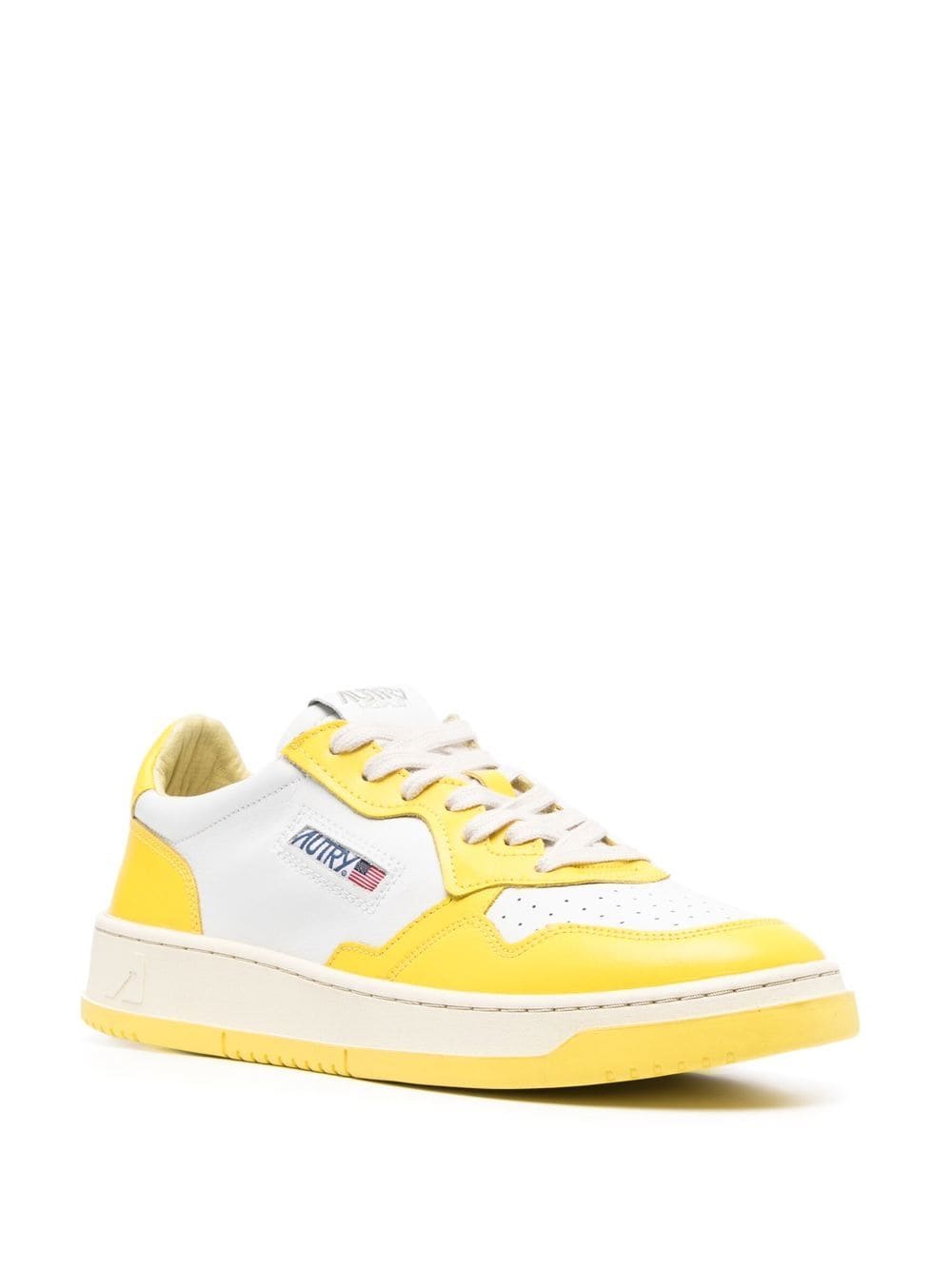 AUTRY - MEDALIST LEATHER SUEDE LOW WHITE YELLOW