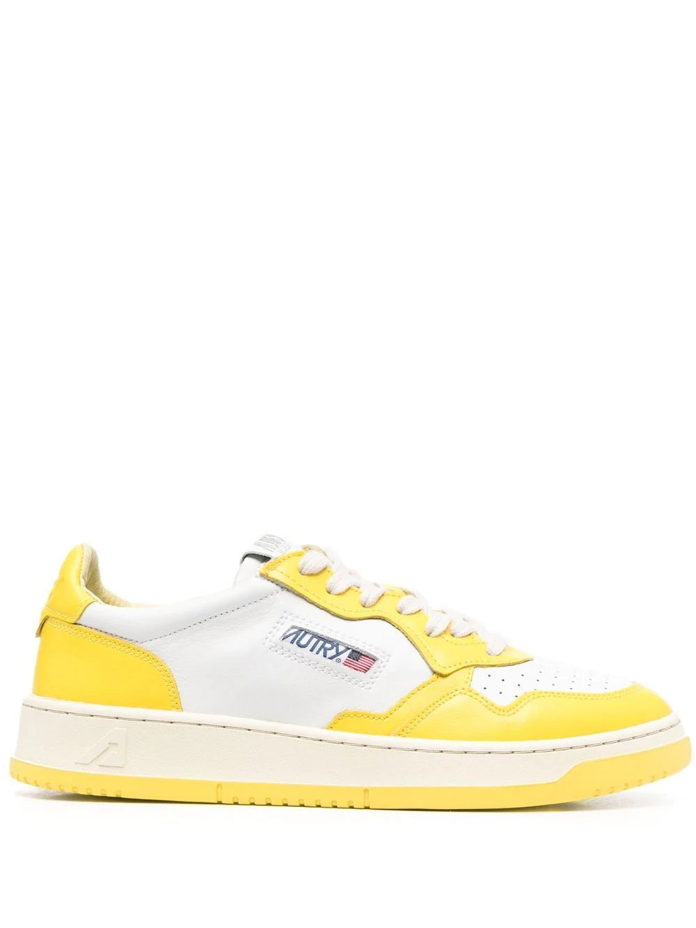 AUTRY - MEDALIST LEATHER SUEDE LOW WHITE YELLOW