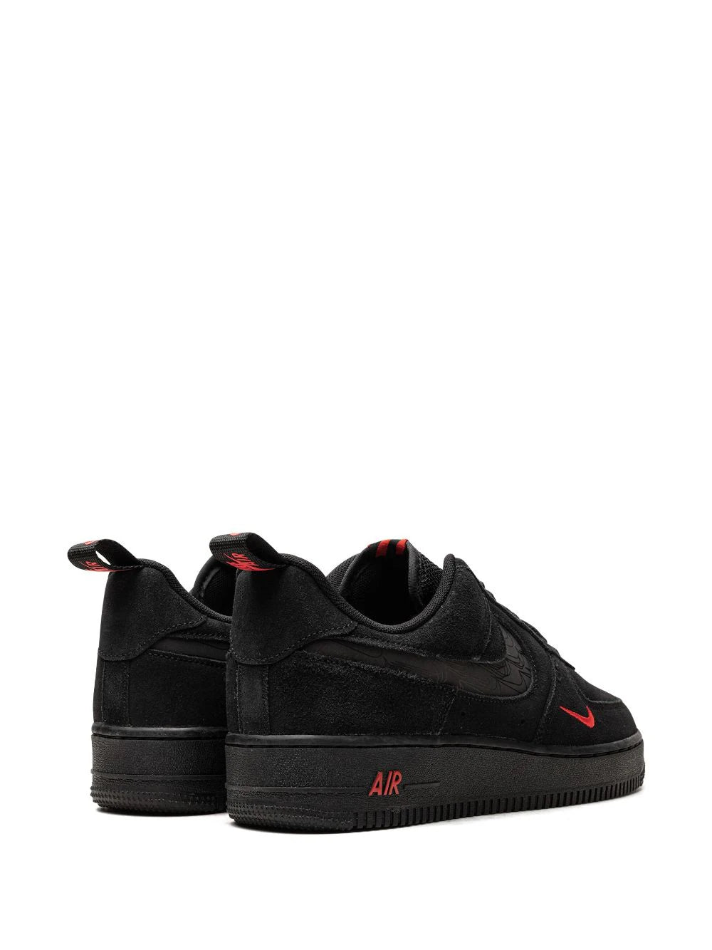 NIKE AIR FORCE 1 LOW - MULTI SWOOSH BLACK LIGHT CRIMSON