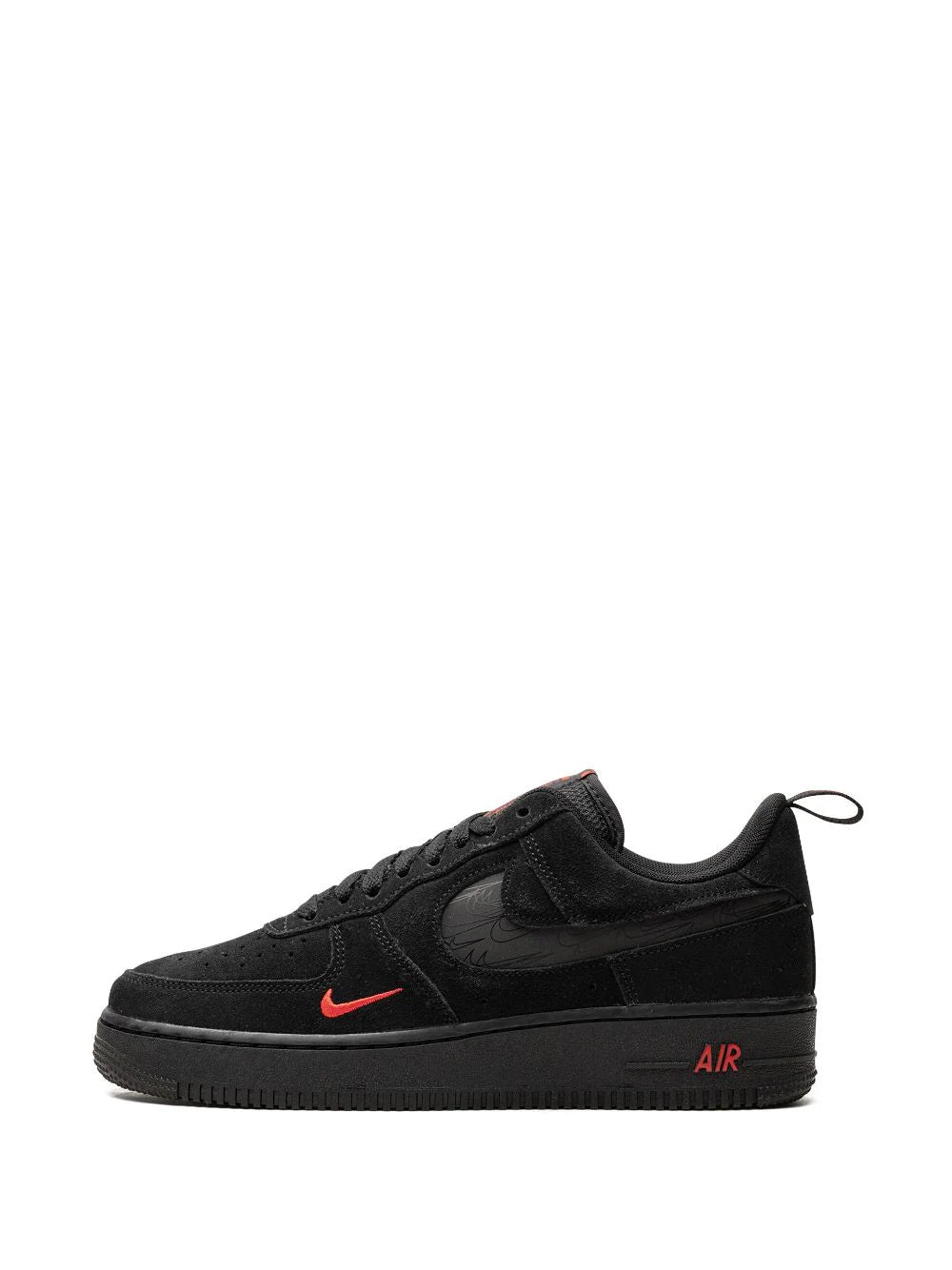 NIKE AIR FORCE 1 LOW - MULTI SWOOSH BLACK LIGHT CRIMSON