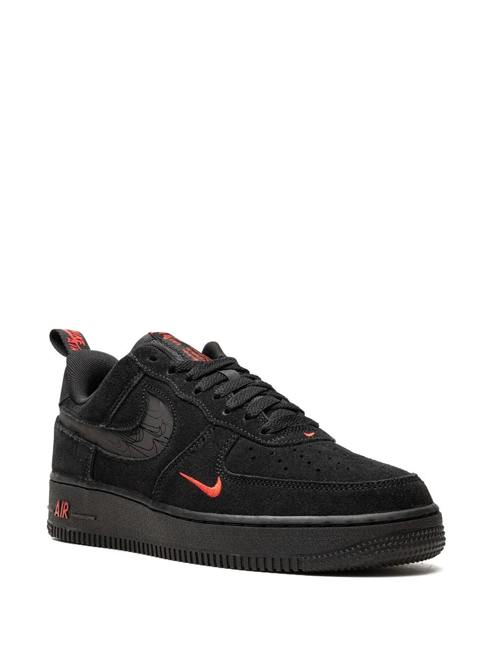 NIKE AIR FORCE 1 LOW - MULTI SWOOSH BLACK LIGHT CRIMSON
