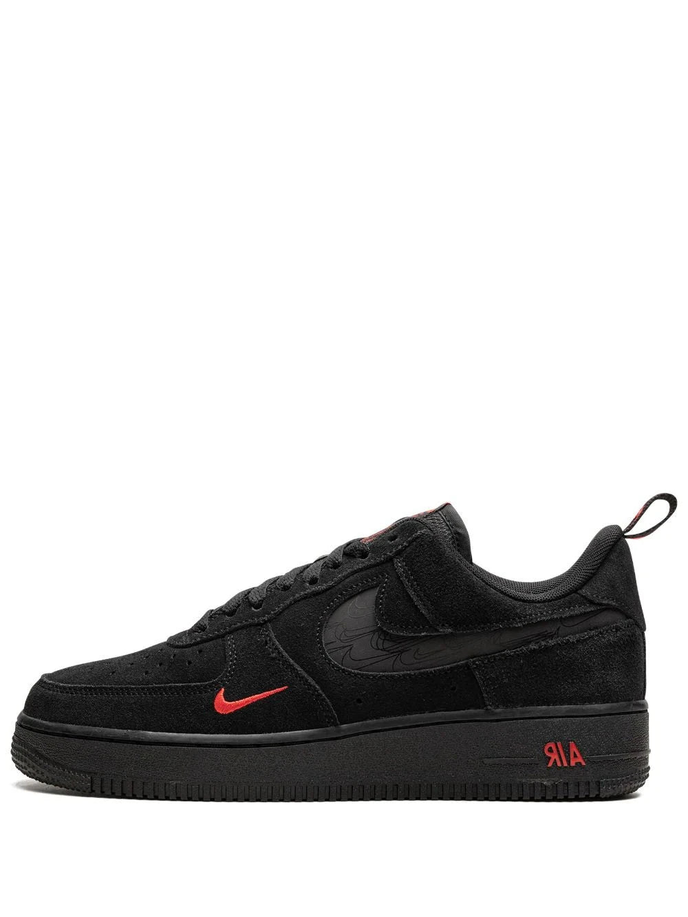 NIKE AIR FORCE 1 LOW - MULTI SWOOSH BLACK LIGHT CRIMSON