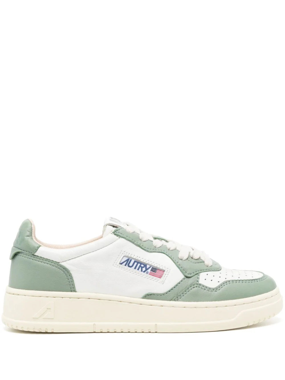 AUTRY - MEDALIST LEATHER SUEDE LOW DENIM GREEN