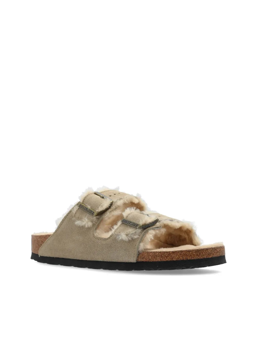 BIRKENSTOCK - ARIZONA EN FOURRURE D'AGNEAU SUÈDE TAUPE