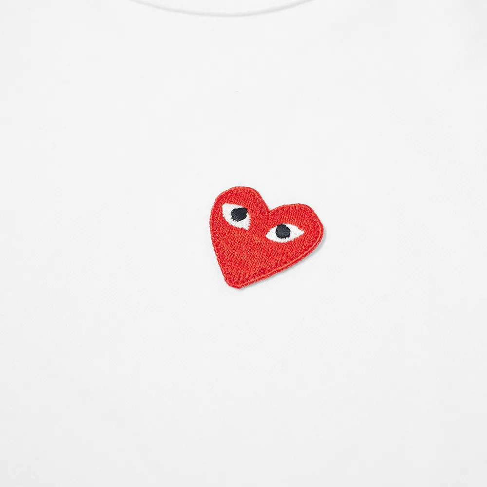 T-SHIRT A MANCHES LONGUE COMME DES GARCONS PLAY - BLANC ( RED HEART )