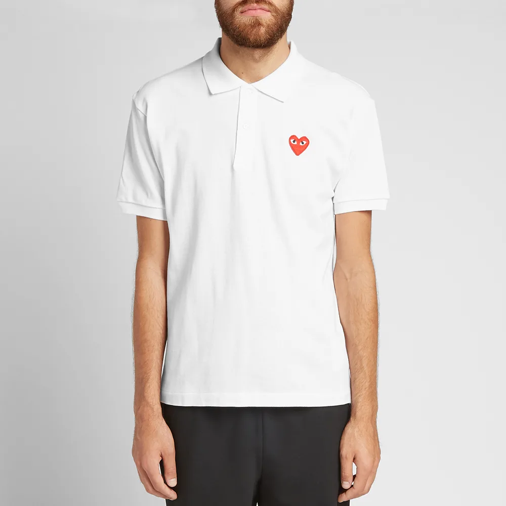 POLO COMME DES GARCONS PLAY - BLANC ( RED HEART ) – Goddax Côte d