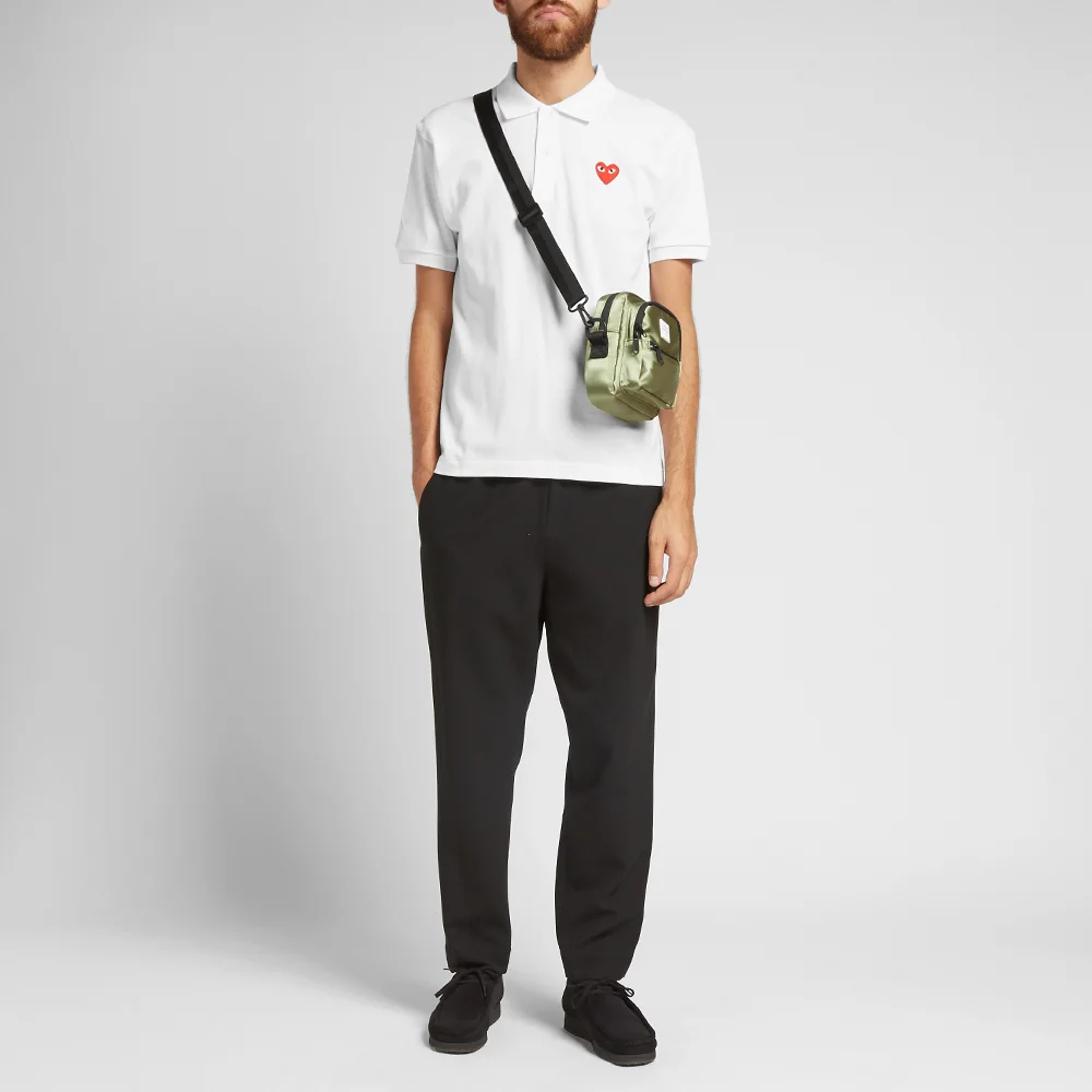 POLO COMME DES GARCONS PLAY - BLANC ( RED HEART )