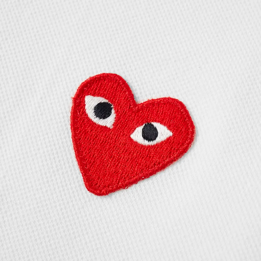 POLO COMME DES GARCONS PLAY - BLANC ( RED HEART )