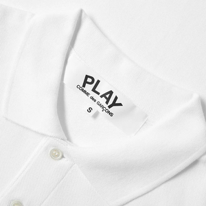 POLO COMME DES GARCONS PLAY - BLANC ( RED HEART )