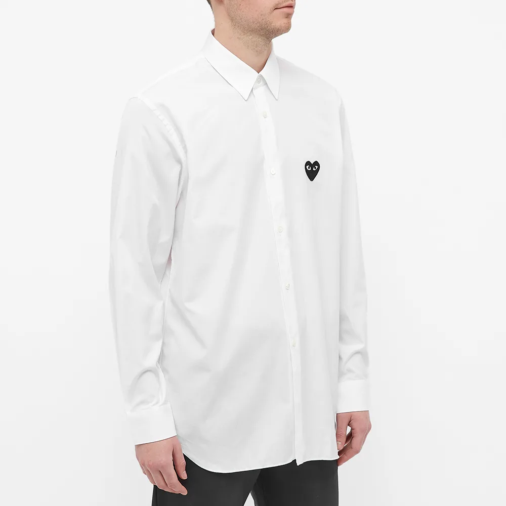 CHEMISE COMME DES GARCONS PLAY - BLANC ( BLACK HEART )