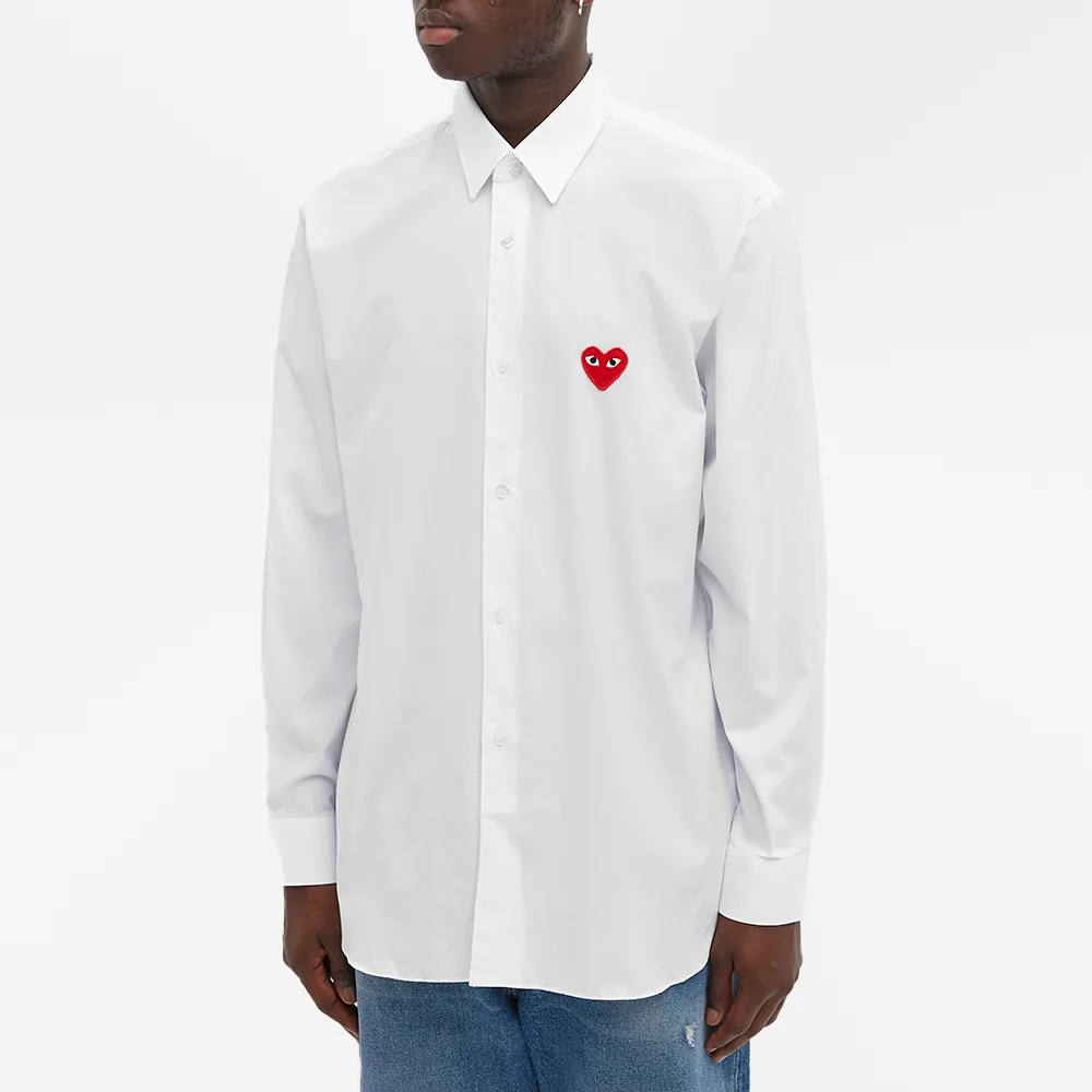 CHEMISE COMME DES GARCONS PLAY - BLANC ( RED HEART )