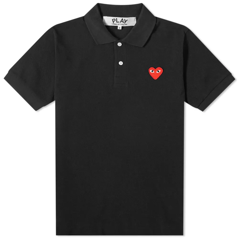 POLO COMME DES GARCONS PLAY - NOIR ( RED HEART )