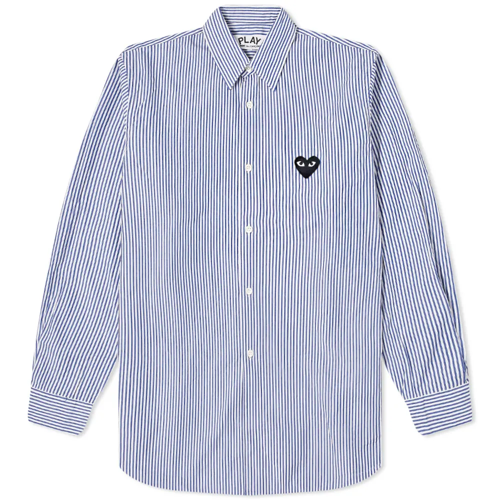 CHEMISE COMME DES GARCONS PLAY - RAYURES ( BLACK HEART )