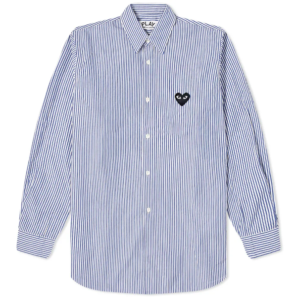CHEMISE COMME DES GARCONS PLAY RAYURES BLACK HEART – Goddax