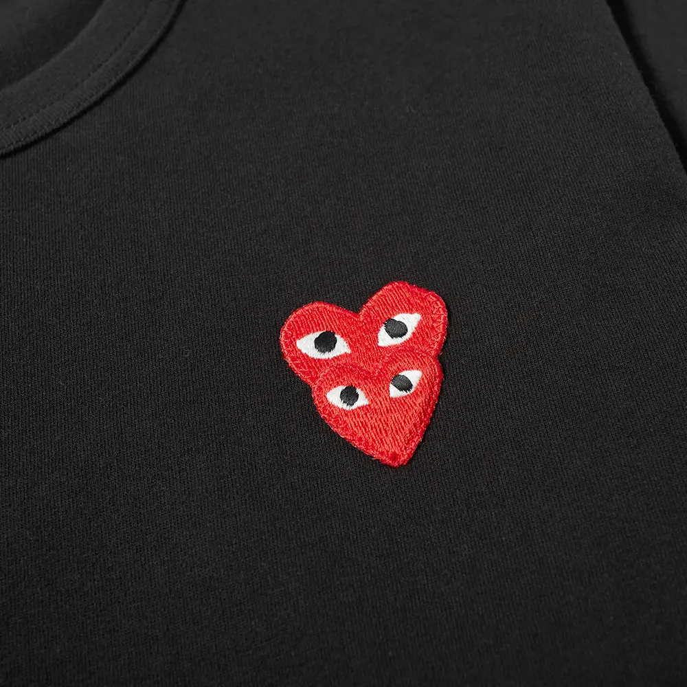 T-SHIRT A MANCHES LONGUE COMME DES GARCONS PLAY - NOIR ( OVERLAPPING HEART )