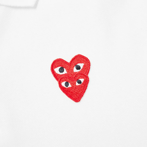 POLO COMME DES GARCONS PLAY - BLANC ( OVERLAPPING HEART )