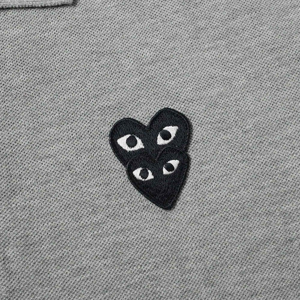 POLO COMME DES GARCONS PLAY - GRIS ( OVERLAPPING HEART )