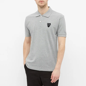 POLO COMME DES GARCONS PLAY - GRIS ( OVERLAPPING HEART )