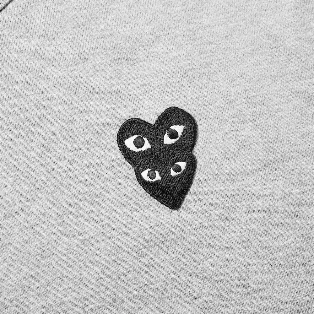 T-SHIRT A MANCHES LONGUE COMME DES GARCONS PLAY - GRIS ( OVERLAPPING HEART )