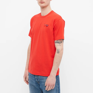 T-SHIRT COMME DES GARCONS PLAY - ORANGE ( OVERLAPPING HEART )
