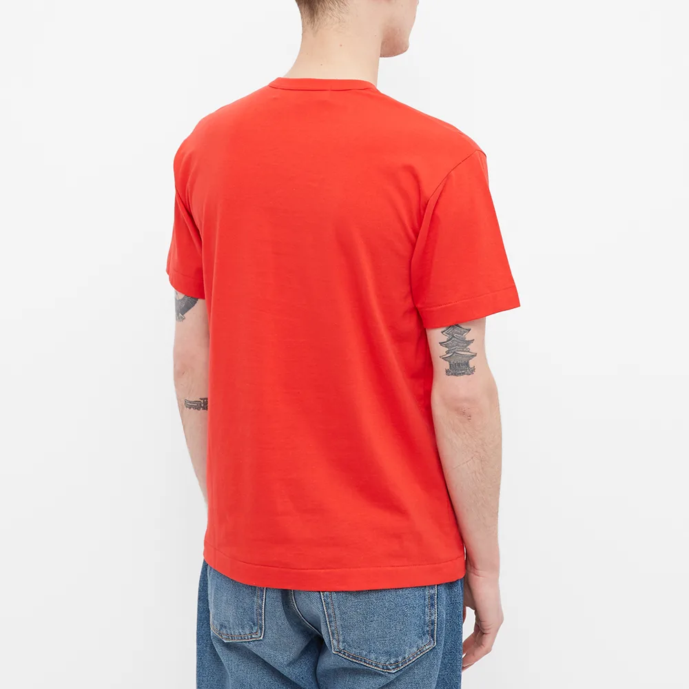T-SHIRT COMME DES GARCONS PLAY - ORANGE ( OVERLAPPING HEART )