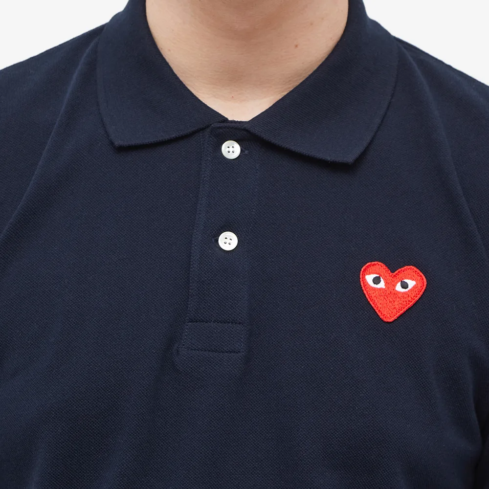 POLO COMME DES GARCONS PLAY - MARINE ( RED HEART )