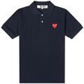 POLO COMME DES GARCONS PLAY - MARINE ( RED HEART )