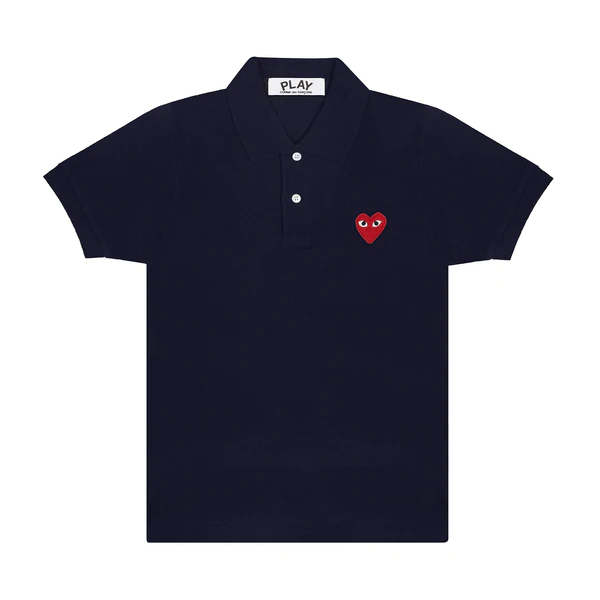 POLO COMME DES GARCONS PLAY - MARINE ( RED HEART )